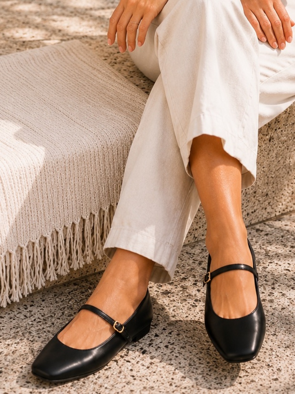 Dolce Vita Aileen Mary Jane Flats Black Leather Size 7.5 NIB - Picture 12 of 12